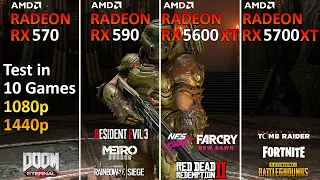 RX 570 vs RX 590 vs RX 5600 XT vs RX 5700 XT - Test in 10 Games 1080p  and 1440p