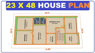 23 x 48 2bhk house desing 23 * 48 2बैडरूम वाला घर का नक्शा