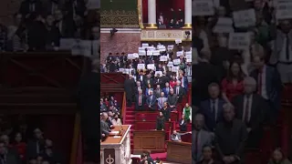 Absolute scenes in French parliament as MPs protest against Macron's plan to raise retirement age