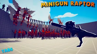 MINIGUN RAPTOR WITH A DAMAGE INDICATOR ~ Totally Accurate Battle Simulator [TABS]