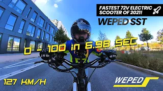 WEPED SST Top Speed 127kmh, 0 to 100 in 6.98 sec, Electric Scooter Racing, Dragy Performance #1st