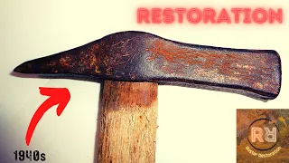 OLD CONSTRUCTION HAMMER of the year 1940. #rusterrestoration #hammer #old #handmade #newvideo