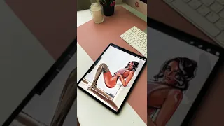 Ню в диджитал Арт на iPad Pro в программе procreate #портрет #диджиталарт