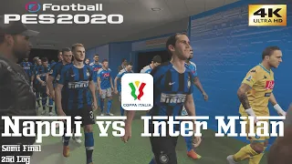 PES 2020 (PC) Napoli vs Inter Milan | REALISTIC COPPA ITALIA PREDICTION | 13/06/2020 | 4K 60FPS