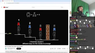 Forsen Reacts to Can You Solve The 4 Hats Logic Puzzle?