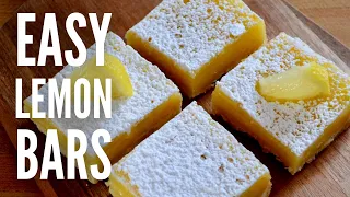 Easy LEMON bars! The BEST 6 ingredient lemon bars