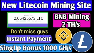 New Free Litecoin Mining Site || SingUp Bonus 1000 GH/s Free | Daily 0.003 LTC || Without Investment