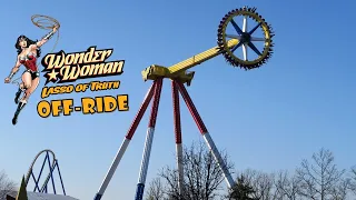 Wonder Woman Lasso of Truth Off-Ride Footage, Six Flags Great Adventure Frisbee | Non-Copyright
