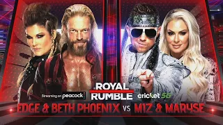 WWE Royal Rumble 2022 Edge & Beth Phoenix vs The Miz & Maryse Full Match