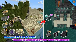 MCPE 1.19 Op Seed - Village in Mangrove swamp - Desert Temple, Fossil with Many Diamond!!