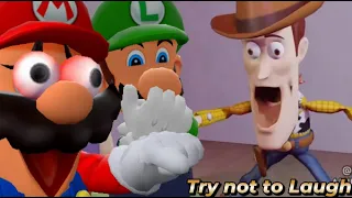 MARIO TRY NOT TO LAUGH  BUT IF HE ONE OF THEME LAUGH THE VIDEO ENDS Ft. Luigi