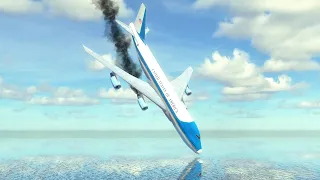 Boeing 747 Smashes into the ocean!