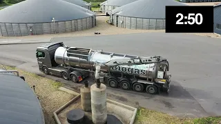 Vestjysk Biogas - pumpetid med en gylletrailer fra VM Tarm a/s