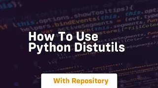 How to use Python distutils