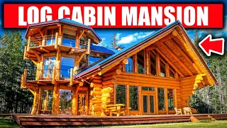 Touring A Luxury Log Cabin Mansion