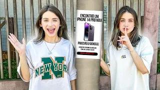 FINGIMOS ENCONTRAR UM IPHONE 14 PRO MAX NA RUA!