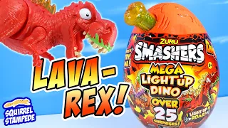 Smashers Series 5 Mega Light Up Dino Lava T-Rex Review! Zuru