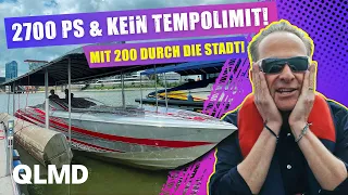 Mit 200 km/h durch die Stadt 🤯 Auf dem Speedboot am Limit | Outerlimits SL-44 | Matthias Malmedie