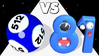 NUMBER MASTER vs ROLLING DOUBLES - ASMR Math Games (Number Run 3D, Ball Run 2048)