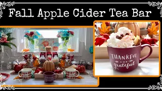 Cozy Fall Apple Cider & Pumpkin Tea Bar - DIY Autumn Decorated Cocoa Bar - Dollar Tree, Amazon Decor