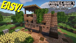 MUD BRICK STARTER HOUSE Minecraft Tutorial! EASY!!