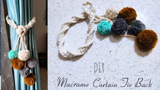 DIY Macrame Curtain Tie Back | Easy to Make Curtain Holder | Step By Step Tutorial