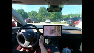 Tesla FSD 12.3.6, HW3 - FSD almost drives me into the Wendy's drive-thru