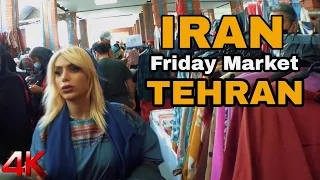 Iran Walking Tour on Amazing Friday Market ( Jomeh Bazaar ) Tehran City Iran