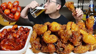 ASMR MUKBANGㅣSPICY TTEOKBOKKI & Shrimp Chicken & BeerㅣEATING SHOW