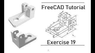 FreeCAD Tutorial | Exercise 19: Creation 3D Model of Detail from 2D for Begginers