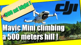 Mavic Mini climbing a five hundred meters hill