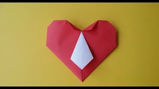 Сердце оригами из бумаги How to make origami hearts with a tie | 摺紙心與領帶 | ネクタイと折り紙の心.