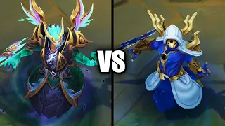 Dragonmancer Kassadin vs Cosmic Reaver Kassadin Skins Comparison (League of Legends)