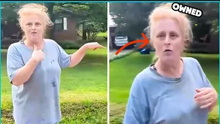 Angry woman gets instant karma