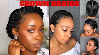 Crown/Halo Braid On Natural Hair Compilation 🦋💖