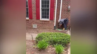 'There he goes!': Crews rescue squirrel stuck in gutter at Cary home