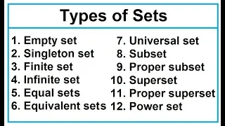 Types of sets