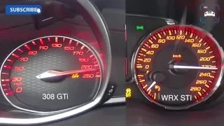 0-245 km/h Peugeot 308 GTi 270 vs Subaru WRX STI Acceleration Autobahn