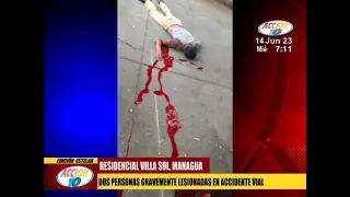 Managua: dos personas gravemente lesionadas por accidente vial