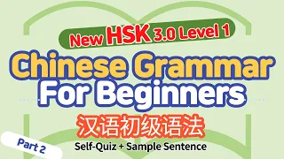 2021 新HSK3.0 初级语法句型 Part 2 | Chinese Grammar of New HSK 3.0 Level 1 Standard | Basic Chinese Grammar