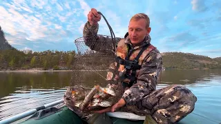 Нарвался на хорошее место, где наловил много окуня, рыбалка в боровом