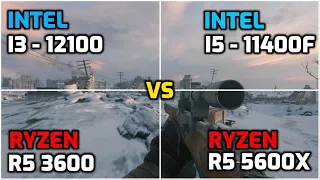 i3 12100F vs i5 11400F vs Ryzen 3600 vs Ryzen 5600x - Benchmark 8 Games