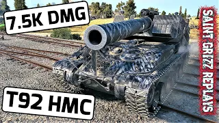 WoT T92 HMC Gameplay ♦ Monster 7.5k Dmg ♦ SPG Arty Review