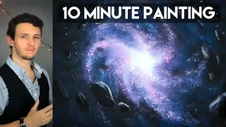 Painting a Spiral Galaxy with Acrylics in 10 Minutes!