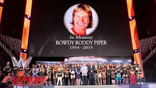 The entire WWE roster honors WWE Hall of Famer "Rowdy" Roddy Piper: Raw, Aug. 3, 2015