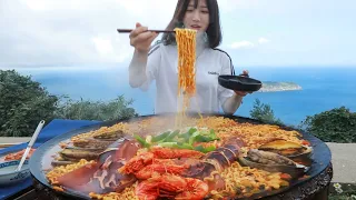 Ulleung Island Ep.1) Seafood Ramyun Noodles Mukbang