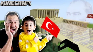 MINECRAFT 29 EKİM CUMHURİYET BAYRAMI ÖZEL TÜRK BAYRAĞI VE ANIT KABİR! | 3 KİŞİ MINECRAFT OYNUYORUZ