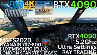 [MSFS RTX 4090]Turbulent Winds Hit Ryanair On Approach Into London Stansted(EGSS)[Ultra Settings]4K