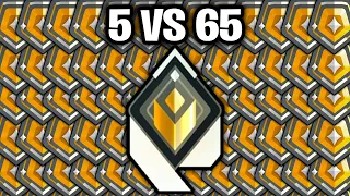 I put 5 Radiants VS 65 Gold Players, Who Wins?