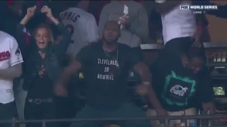 LeBron Goes Nuts When The Indians Tied Game 7 - World Series 2016